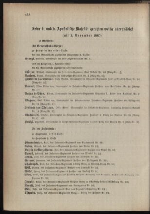 Kaiserlich-königliches Armee-Verordnungsblatt: Personal-Angelegenheiten 18851026 Seite: 22