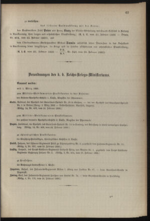 Kaiserlich-königliches Armee-Verordnungsblatt: Personal-Angelegenheiten 18860227 Seite: 3