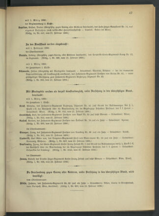 Kaiserlich-königliches Armee-Verordnungsblatt: Personal-Angelegenheiten 18860227 Seite: 7