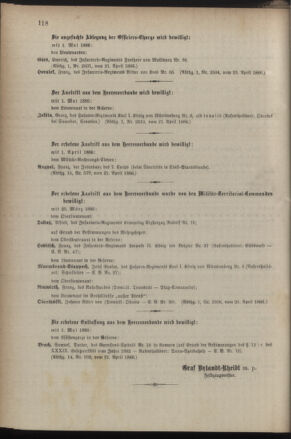 Kaiserlich-königliches Armee-Verordnungsblatt: Personal-Angelegenheiten 18860424 Seite: 16