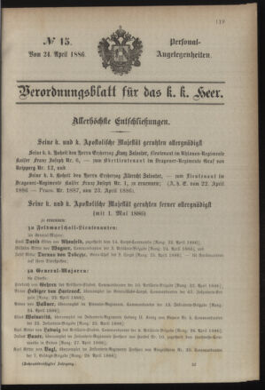 Kaiserlich-königliches Armee-Verordnungsblatt: Personal-Angelegenheiten 18860424 Seite: 17