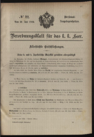 Kaiserlich-königliches Armee-Verordnungsblatt: Personal-Angelegenheiten