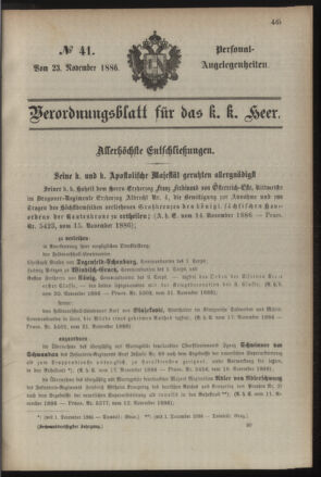 Kaiserlich-königliches Armee-Verordnungsblatt: Personal-Angelegenheiten