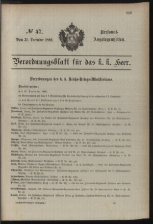 Kaiserlich-königliches Armee-Verordnungsblatt: Personal-Angelegenheiten 18861231 Seite: 17