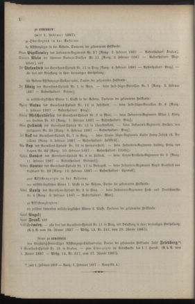 Kaiserlich-königliches Armee-Verordnungsblatt: Personal-Angelegenheiten 18870131 Seite: 2