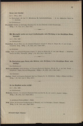 Kaiserlich-königliches Armee-Verordnungsblatt: Personal-Angelegenheiten 18870405 Seite: 5