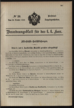 Kaiserlich-königliches Armee-Verordnungsblatt: Personal-Angelegenheiten 18871024 Seite: 1