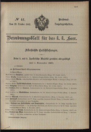 Kaiserlich-königliches Armee-Verordnungsblatt: Personal-Angelegenheiten 18871029 Seite: 21