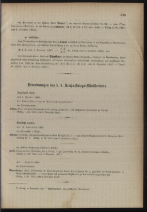 Kaiserlich-königliches Armee-Verordnungsblatt: Personal-Angelegenheiten 18871207 Seite: 3