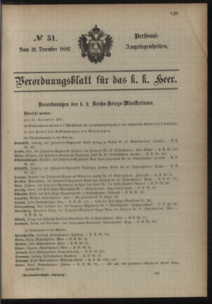 Kaiserlich-königliches Armee-Verordnungsblatt: Personal-Angelegenheiten 18871231 Seite: 29