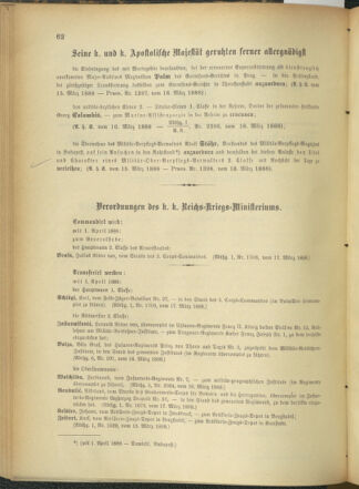 Kaiserlich-königliches Armee-Verordnungsblatt: Personal-Angelegenheiten 18880319 Seite: 2