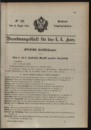 Kaiserlich-königliches Armee-Verordnungsblatt: Personal-Angelegenheiten 18880817 Seite: 33