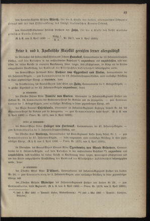 Kaiserlich-königliches Armee-Verordnungsblatt: Personal-Angelegenheiten 18900405 Seite: 3