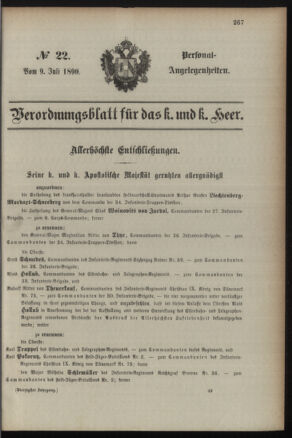 Kaiserlich-königliches Armee-Verordnungsblatt: Personal-Angelegenheiten 18900709 Seite: 1