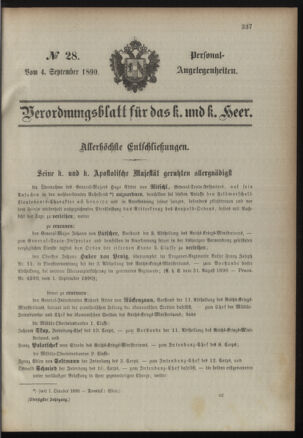 Kaiserlich-königliches Armee-Verordnungsblatt: Personal-Angelegenheiten 18900904 Seite: 1