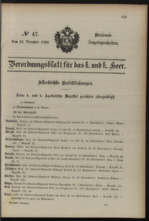 Kaiserlich-königliches Armee-Verordnungsblatt: Personal-Angelegenheiten 18901224 Seite: 17