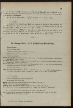 Kaiserlich-königliches Armee-Verordnungsblatt: Personal-Angelegenheiten 18920218 Seite: 3