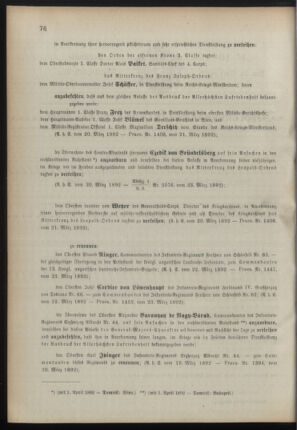 Kaiserlich-königliches Armee-Verordnungsblatt: Personal-Angelegenheiten 18920324 Seite: 2