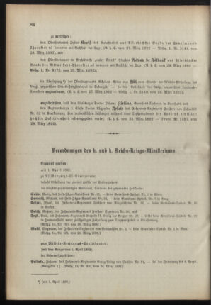 Kaiserlich-königliches Armee-Verordnungsblatt: Personal-Angelegenheiten 18920330 Seite: 2