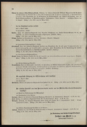 Kaiserlich-königliches Armee-Verordnungsblatt: Personal-Angelegenheiten 18920330 Seite: 6