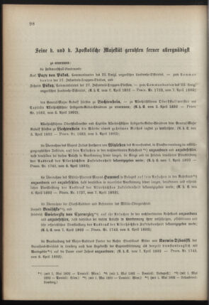 Kaiserlich-königliches Armee-Verordnungsblatt: Personal-Angelegenheiten 18920408 Seite: 2