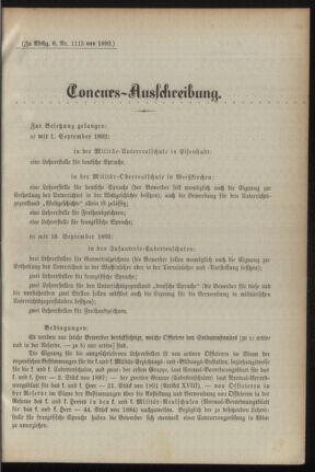 Kaiserlich-königliches Armee-Verordnungsblatt: Personal-Angelegenheiten 18920609 Seite: 7