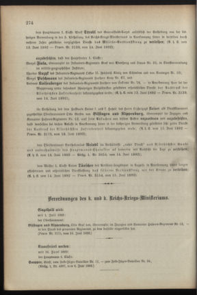 Kaiserlich-königliches Armee-Verordnungsblatt: Personal-Angelegenheiten 18920618 Seite: 2