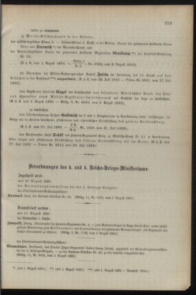 Kaiserlich-königliches Armee-Verordnungsblatt: Personal-Angelegenheiten 18920804 Seite: 3