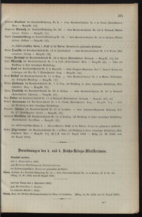 Kaiserlich-königliches Armee-Verordnungsblatt: Personal-Angelegenheiten 18920830 Seite: 3