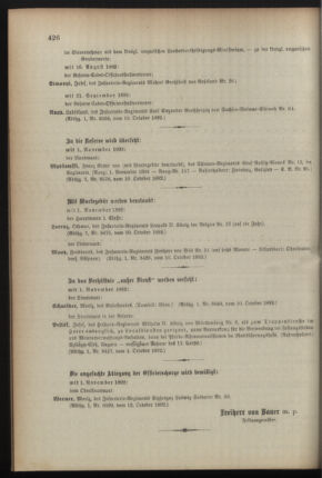 Kaiserlich-königliches Armee-Verordnungsblatt: Personal-Angelegenheiten 18921015 Seite: 6