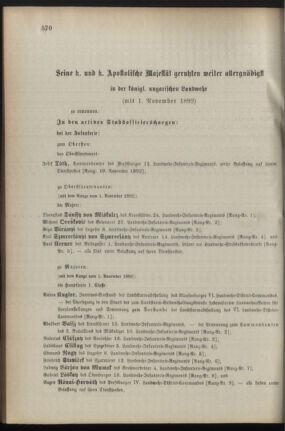 Kaiserlich-königliches Armee-Verordnungsblatt: Personal-Angelegenheiten 18921122 Seite: 18