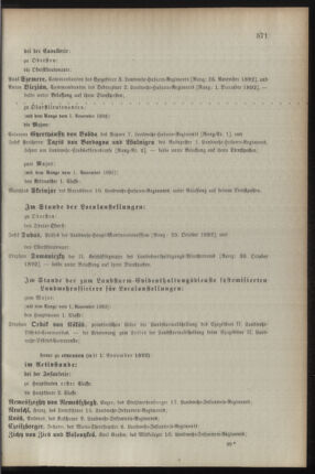 Kaiserlich-königliches Armee-Verordnungsblatt: Personal-Angelegenheiten 18921122 Seite: 19