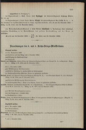 Kaiserlich-königliches Armee-Verordnungsblatt: Personal-Angelegenheiten 18921130 Seite: 3