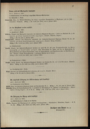 Kaiserlich-königliches Armee-Verordnungsblatt: Personal-Angelegenheiten 18930118 Seite: 7