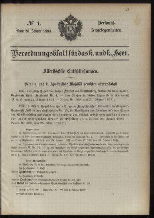 Kaiserlich-königliches Armee-Verordnungsblatt: Personal-Angelegenheiten