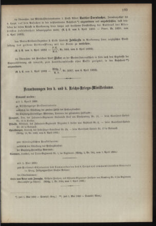 Kaiserlich-königliches Armee-Verordnungsblatt: Personal-Angelegenheiten 18930408 Seite: 3