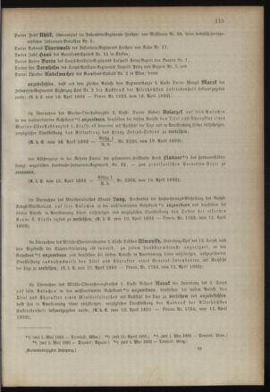 Kaiserlich-königliches Armee-Verordnungsblatt: Personal-Angelegenheiten 18930419 Seite: 9