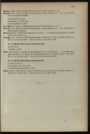 Kaiserlich-königliches Armee-Verordnungsblatt: Personal-Angelegenheiten 18930427 Seite: 99