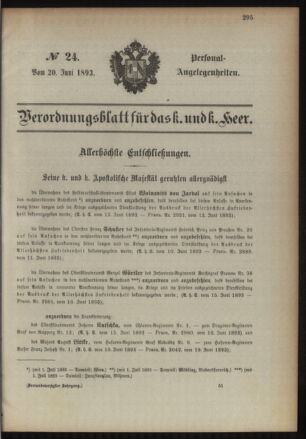 Kaiserlich-königliches Armee-Verordnungsblatt: Personal-Angelegenheiten