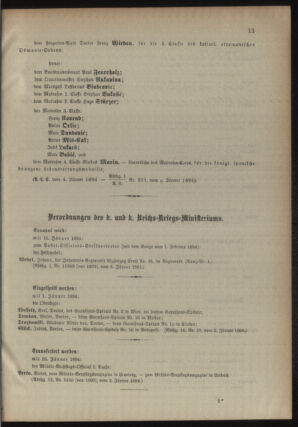 Kaiserlich-königliches Armee-Verordnungsblatt: Personal-Angelegenheiten 18940109 Seite: 13