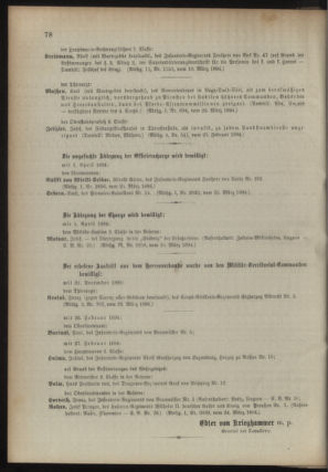 Kaiserlich-königliches Armee-Verordnungsblatt: Personal-Angelegenheiten 18940328 Seite: 14