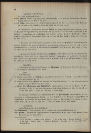 Kaiserlich-königliches Armee-Verordnungsblatt: Personal-Angelegenheiten 18940419 Seite: 2