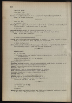 Kaiserlich-königliches Armee-Verordnungsblatt: Personal-Angelegenheiten 18940419 Seite: 6