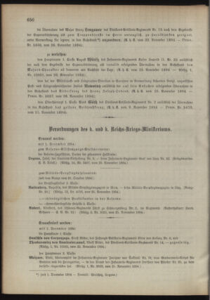 Kaiserlich-königliches Armee-Verordnungsblatt: Personal-Angelegenheiten 18941128 Seite: 2