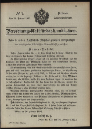 Kaiserlich-königliches Armee-Verordnungsblatt: Personal-Angelegenheiten