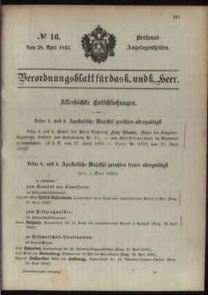 Kaiserlich-königliches Armee-Verordnungsblatt: Personal-Angelegenheiten 18950428 Seite: 25