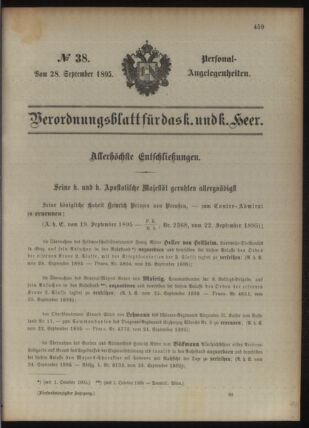 Kaiserlich-königliches Armee-Verordnungsblatt: Personal-Angelegenheiten 18950928 Seite: 3