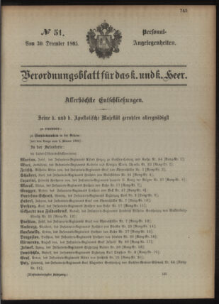 Kaiserlich-königliches Armee-Verordnungsblatt: Personal-Angelegenheiten 18951230 Seite: 1