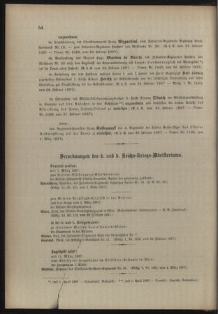 Kaiserlich-königliches Armee-Verordnungsblatt: Personal-Angelegenheiten 18970306 Seite: 2