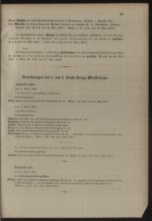 Kaiserlich-königliches Armee-Verordnungsblatt: Personal-Angelegenheiten 18970406 Seite: 5